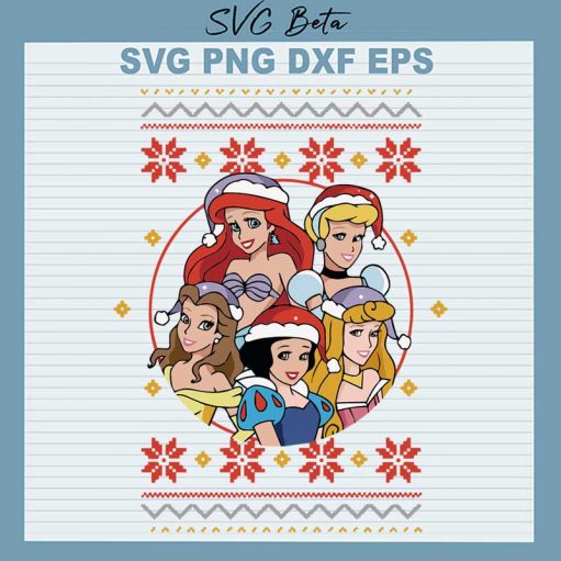 Disney Princess Ugly Sweater Svg