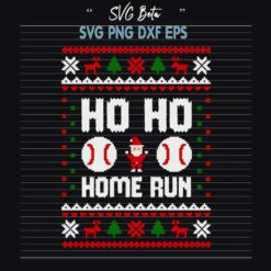 Ho Ho Home Run Baseball Ugly Sweater SVG