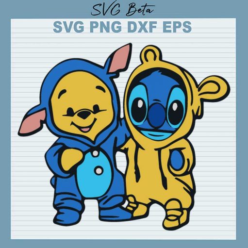 Stitch And Winnie The Pooh Friends SVG