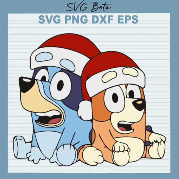 Bluey And Bingo Christmas SVG