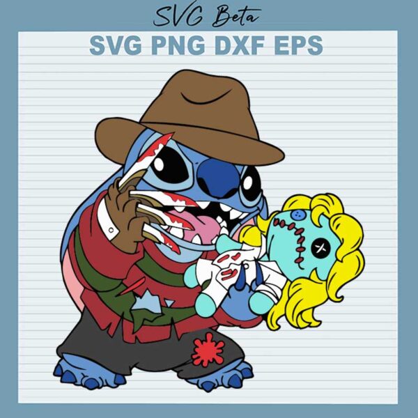 Horror Freddy Krueger Stitch SVG