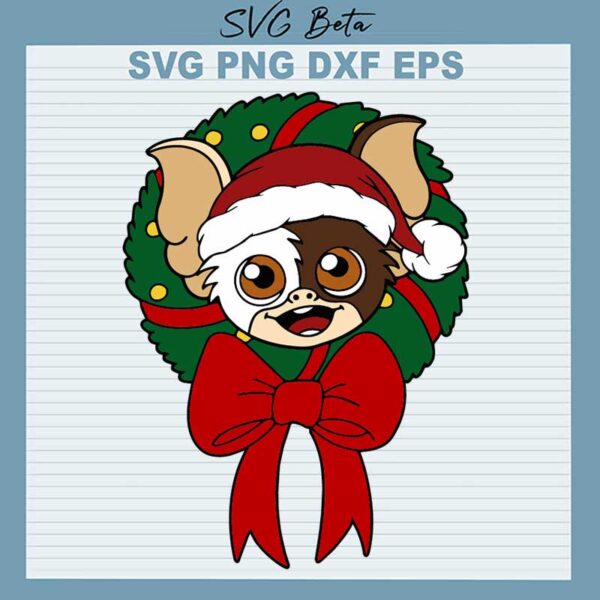 Mogwai Christmas Wreath SVG