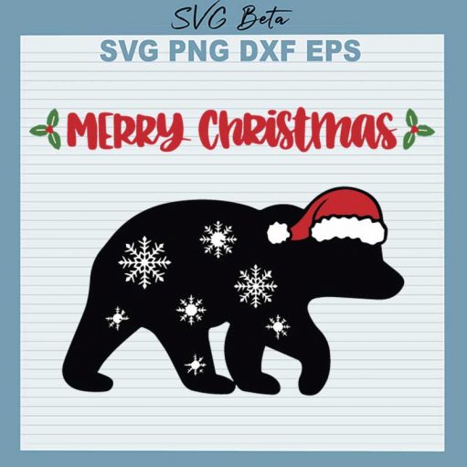 Merry Christmas Bear SVG