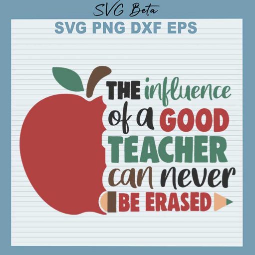 Teacher Can Never Be Erased SVG, Good Teacher Apple SVG, Teacher can never be erased SVG PNG DXF Cut File
