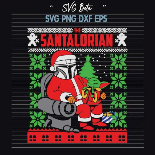 Santalorian Ugly Sweater SVG, Santalorian SVG, Star Wars SVG PNG DXF Cut File