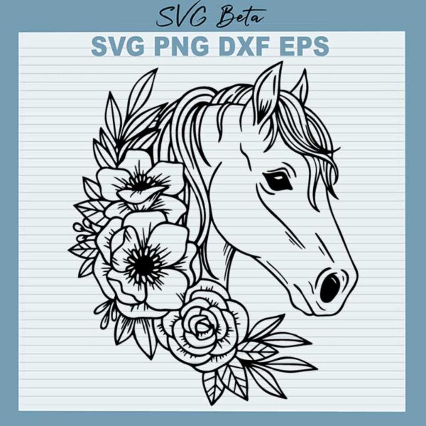 Floral Horse SVG