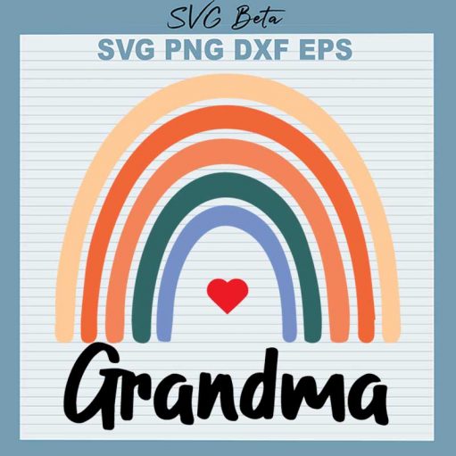 Rainbow Grandma SVG, Rainbow SVG, Mother's Day SVG PNG DXF Cut File