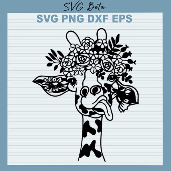 Floral Giraffe SVG