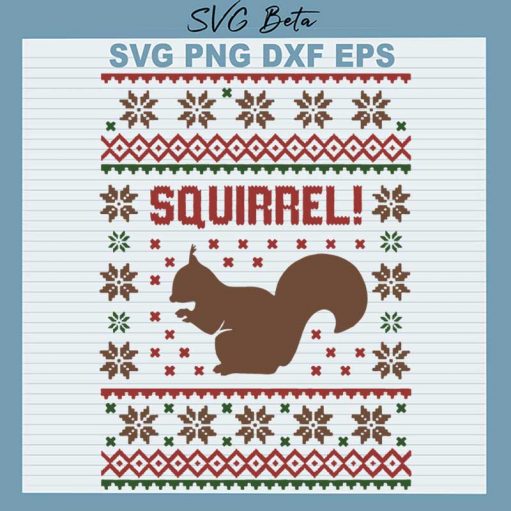 Squirrel Ugly Christmas Sweater Svg