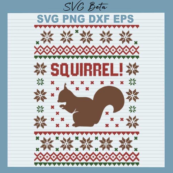 Squirrel Ugly Christmas Sweater SVG