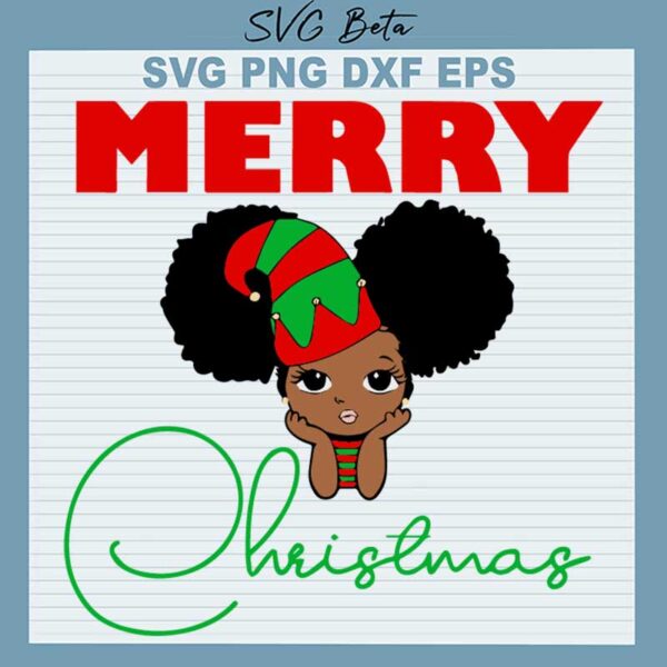 Peekaboo Girl Merry Xmas SVG