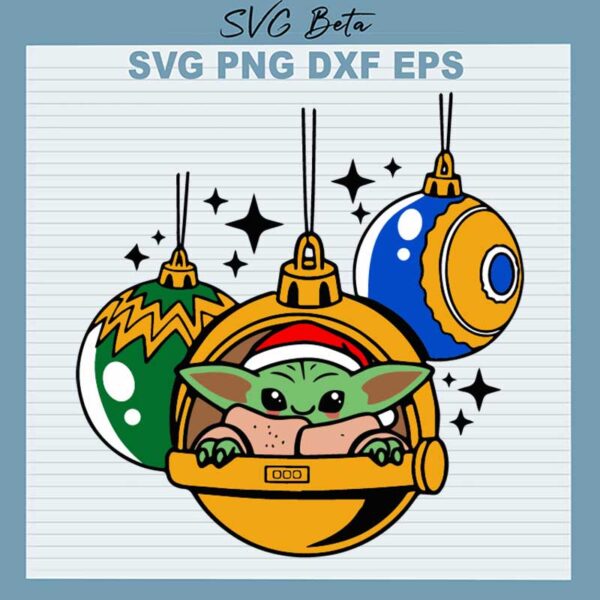 Baby Yoda Christmas Ornament SVG