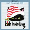 Bah Humbug Christmas Black Cat Svg