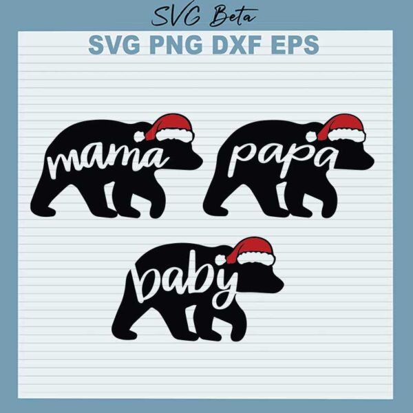 Family Bear Christmas SVG