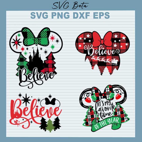 Christmas Mickey Minnie Ears Wonderful Time Of The Year svg