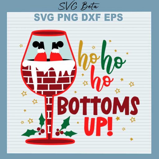 ho ho ho bottoms up santa claus svg