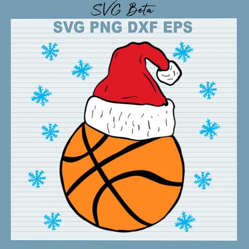 Christmas Santa Hat Basketball SVG