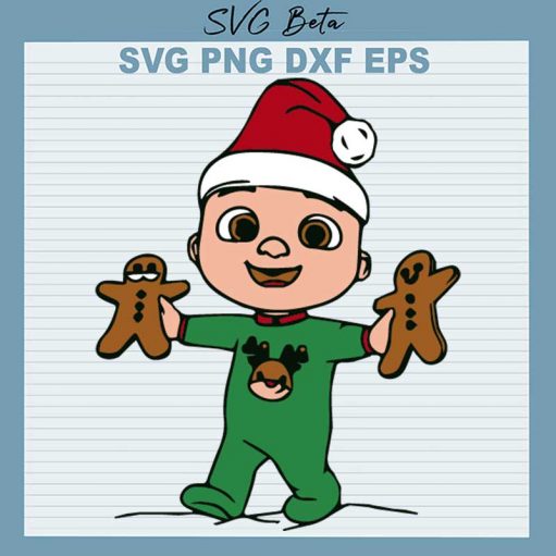 Christmas Cocomelon Baby With Gingerbread Svg