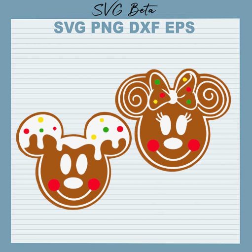 Mickey Minnie Gingerbread SVG