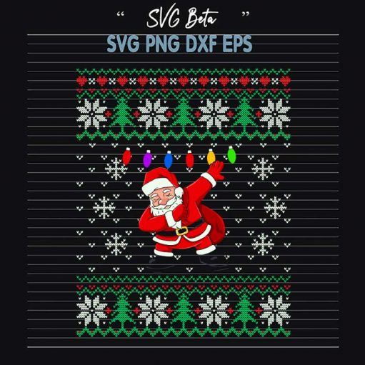 Dabbing Santa Ugly Christmas Sweater SVG