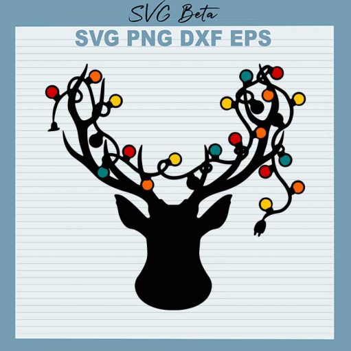 reindeer christmas light svg