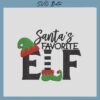 Santa's favorite elf embroidery design
