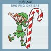Elf With Candy Cane Svg