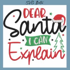 Dear santa i can explain embroidery design