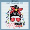 Merry Mama Messy Bun Svg