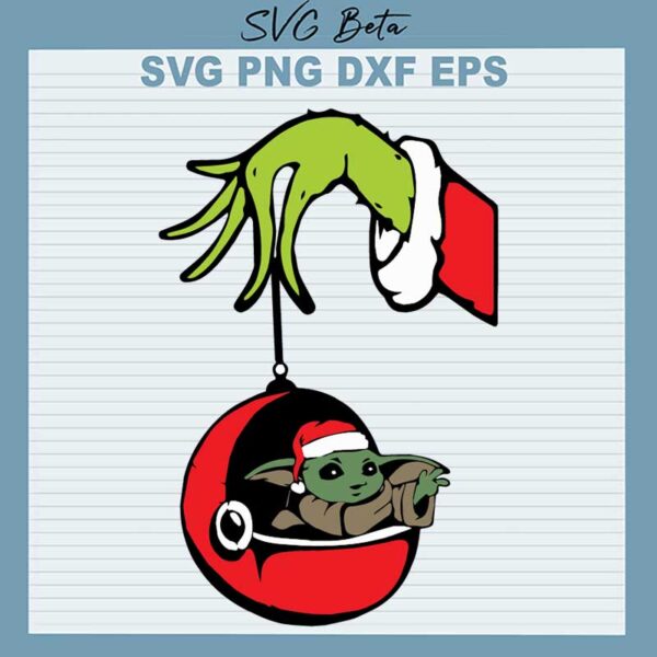 Grinch Hand Holding Baby Yoda SVG