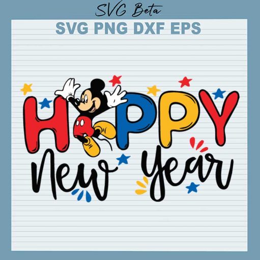 Mickey Happy New Year SVG