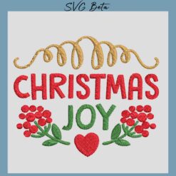 Christmas joy embroidery design