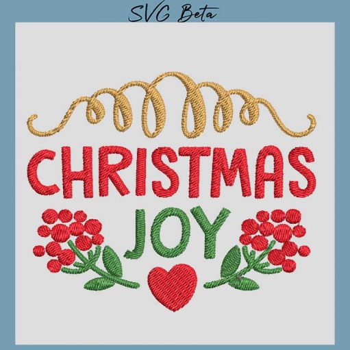 Christmas joy embroidery design