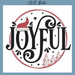Joyful christmas embroidery deisgn