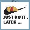 winie the pooh just do it later embroidery design