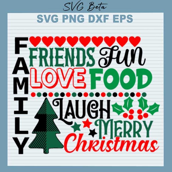 Family Love Laugh Merry Christmas SVG