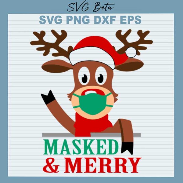 Masked And Merry Reindeer SVG