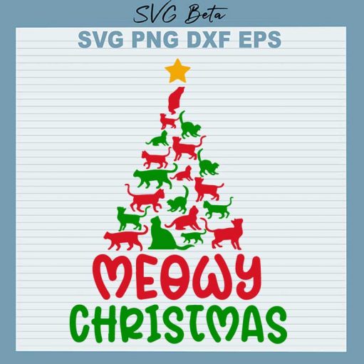 Meowy Christmas Tree SVG