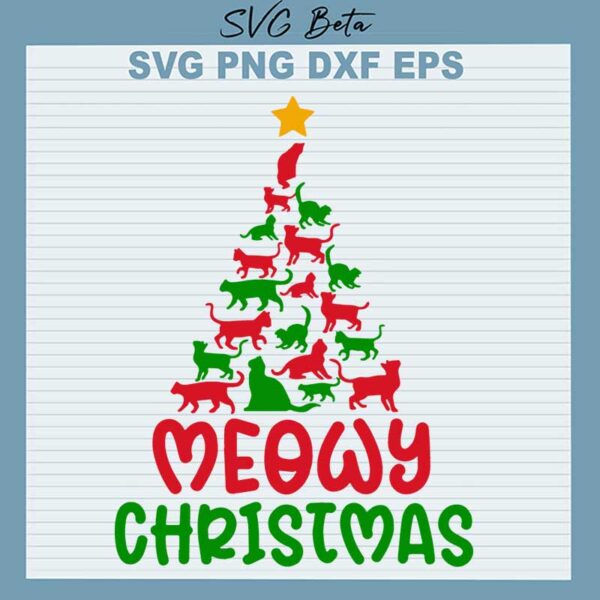 Meowy Christmas Tree SVG