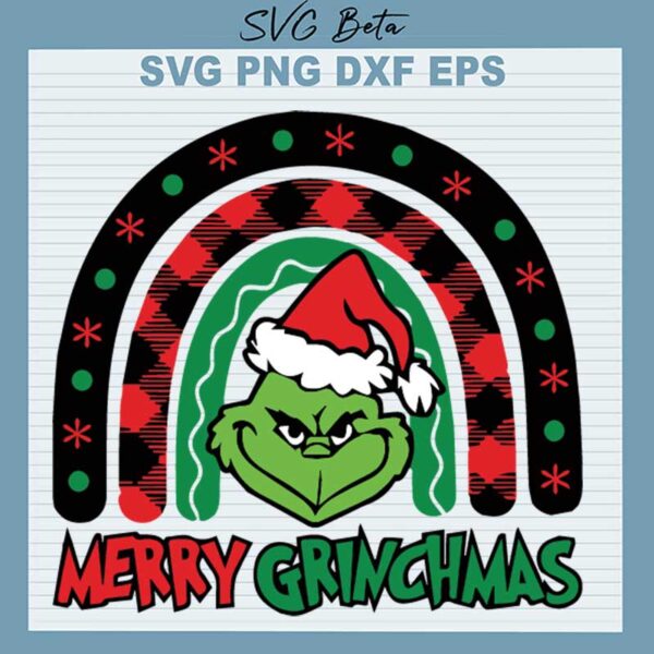Merry Grinchmas Rainbow SVG