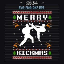 Merry Kickmas Ugly Sweater SVG