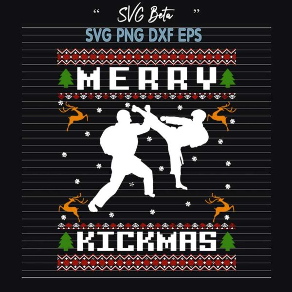 Merry Kickmas Ugly Sweater SVG