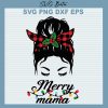 Merry Mama Messy Bun Svg