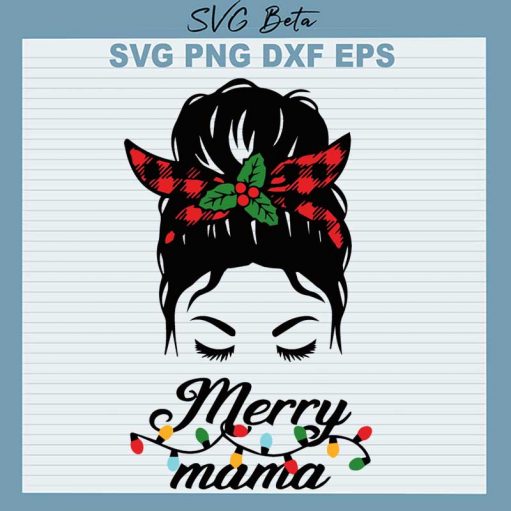 Merry Mama Messy Bun SVG