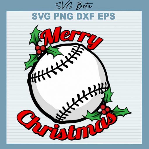 Baseball Merry Christmas Svg