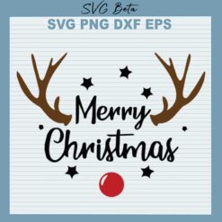 Merry Christmas Deer Antler SVG