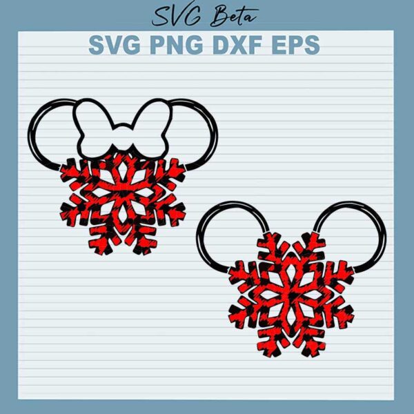 Mickey Minnie Snowflake SVG
