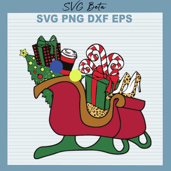 Christmas Santa Sleigh SVG
