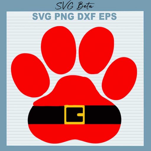 Santa Dog Paw SVG