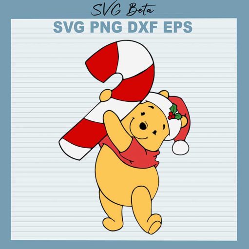 Winnie The Pooh Candy Cane Svg